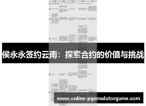侯永永签约云南：探索合约的价值与挑战