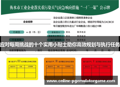 应对每周挑战的十个实用小贴士助你高效规划与执行任务