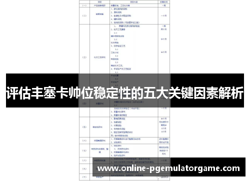 评估丰塞卡帅位稳定性的五大关键因素解析 评估丰塞卡帅位稳定性的五大关键因素解析